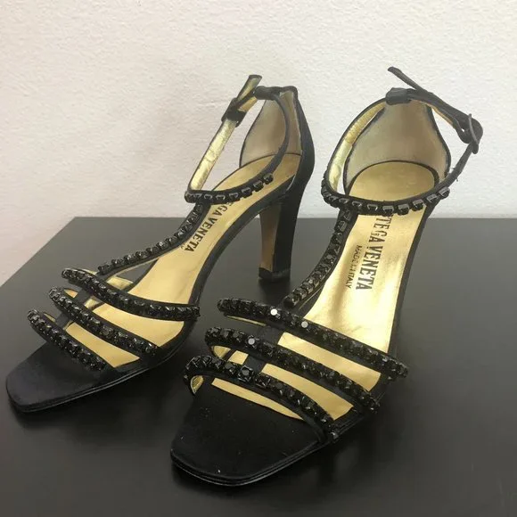 BOTTEGA VENETA / パンプス/35/BLK Bottega Veneta | Shoes | Bottega Veneta Black Rhinestone Satin